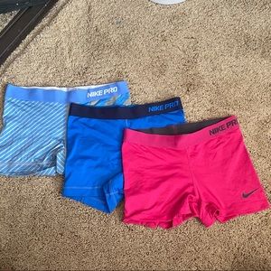3 Pairs of Nike Pros ALL size small